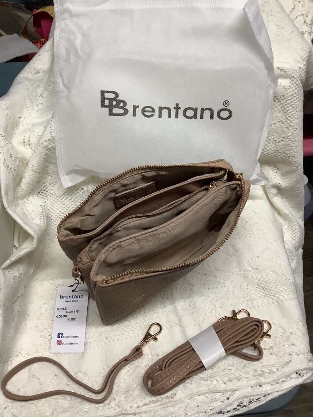 Brentano Crossboy bag tan in color NWT